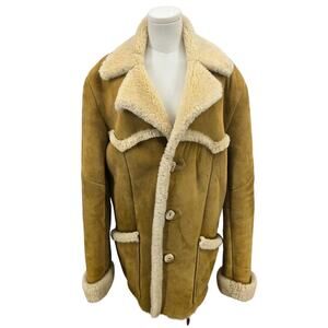 Knights Tailor Ltd Tan Pure Virgin Wool Sheerling Handcrafted Coat